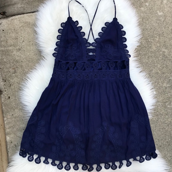 Honey Punch Dresses & Skirts - B1G1 HONEY PUNCH blue lace cut out dress.